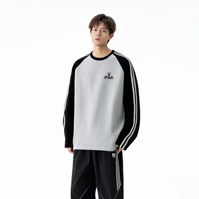 洋气先生 清新优雅气质百搭长袖卫衣 男女同款