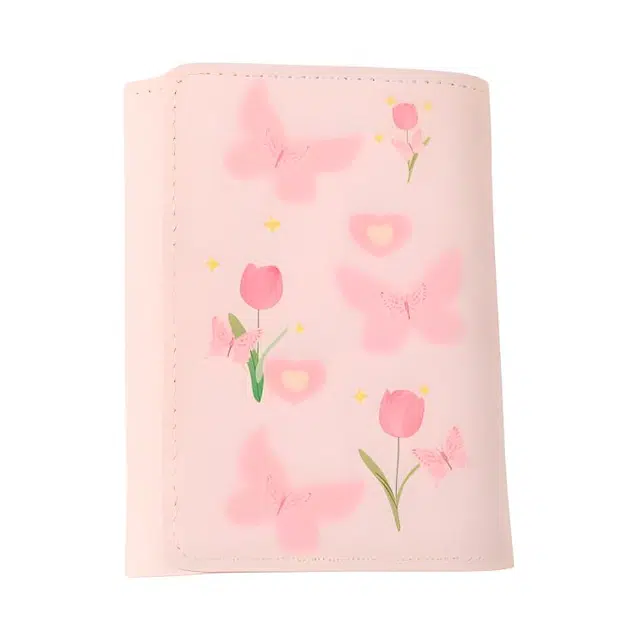 掐尖 蝴蝶小清新时尚潮流百搭 皮革拼涤纶 钱包 常规 女款 多色