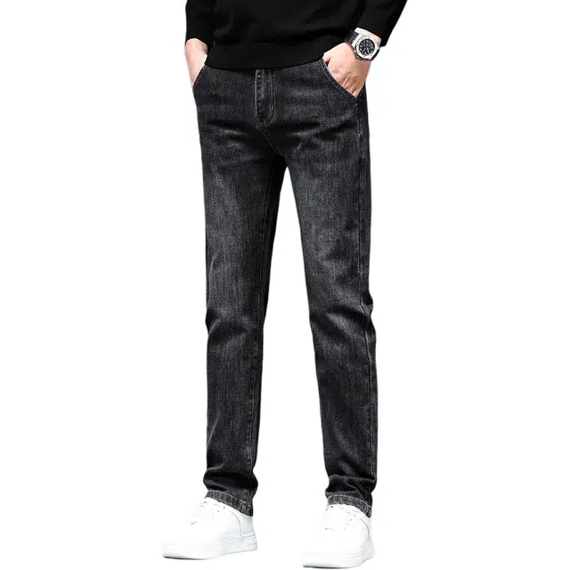 吉肯蒂 潮牌秋冬款男修身直筒潮流时尚百搭弹力显高牛仔裤 男款