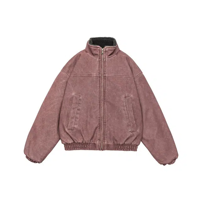 【dme】 冬季复古甜酷风加厚保暖外套宽松百搭时尚皮毛一体无性别皮衣 男女同款