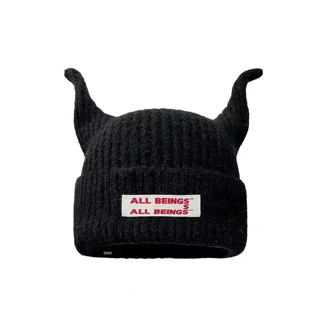 恩僾德 可爱搞怪触角针织保暖百搭显脸小护耳 聚酯纤维 绒线帽 男女同款情侣款