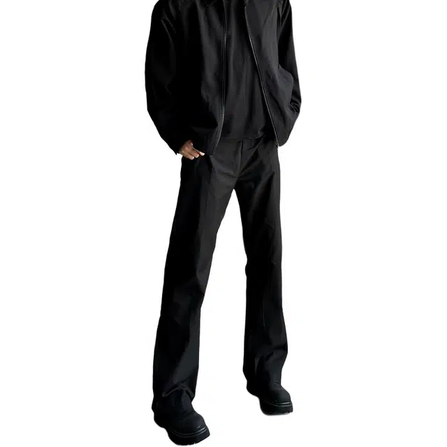 单爵 微喇休闲裤男款美式高街裤子穿搭直筒显瘦弯刀裤西装裤 男女同款