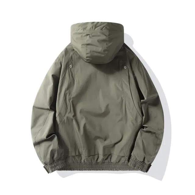 潮人榜 美式复古高领连帽棉衣男秋冬宽松大码户外机能防风工装夹克外套棉服 男款