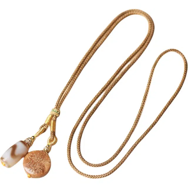 得笙陌 圆形五条经文 天珠 库克 菩提类项链 女款