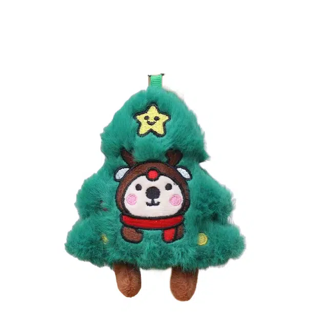 尚先生 可爱小动物圣诞树装饰少女心甜美可爱公仔挂饰钥匙扣背包装饰挂坠 毛绒 挂件 男女同款情侣款
