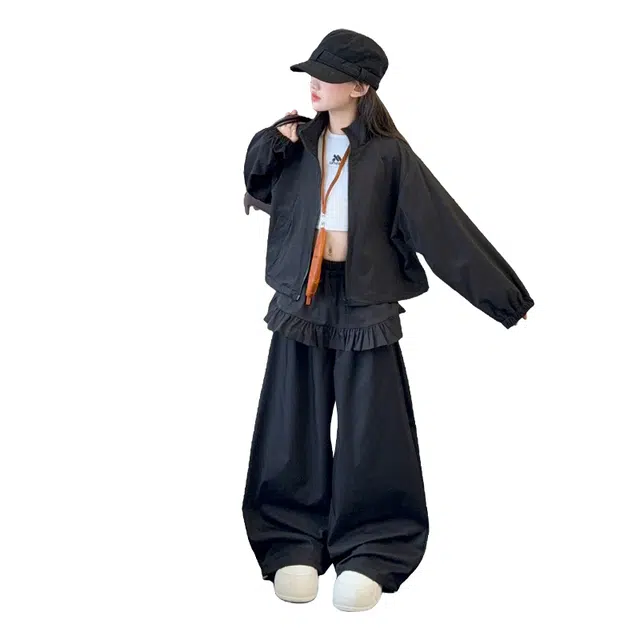 黑恐龙休闲运动套装 春秋季洋气儿童秋装韩版时髦