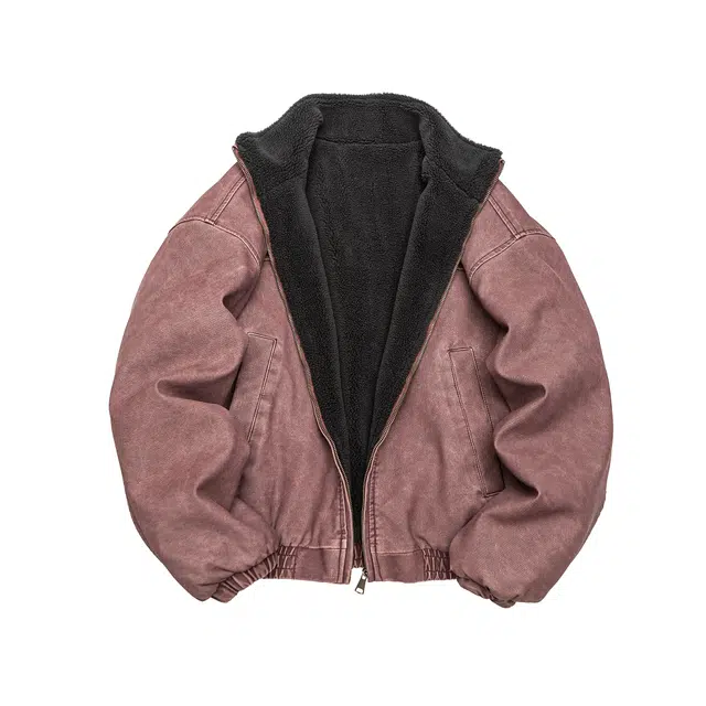 【dme】 冬季复古甜酷风加厚保暖外套宽松百搭时尚皮毛一体无性别皮衣 男女同款