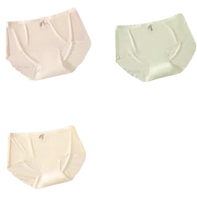 帕兰朵 奶乖小熊面膜裤无痕冰丝女生加长裆可爱女士裤夏季薄款三角内裤 女款