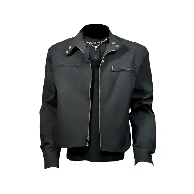 唐启 垫肩短款外套秋季设计感痞帅立领工装棒球服美式飞行夹克 男女同款