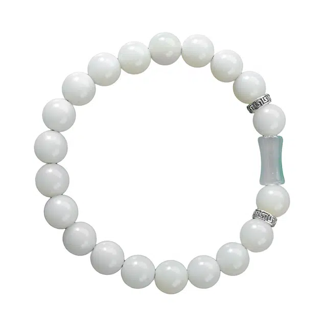 絮物 国潮新中式轻奢高级感优雅简约小众设计复古念珠文玩时尚百搭精致饰品万事胜意#好运 白玉菩提 手串 男女同款情侣款