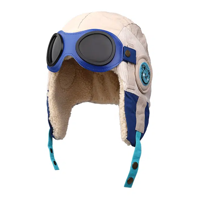 俞兆林 飞行员帽子男女童冬季加绒保暖户外骑车滑雪防寒护耳帽可拆卸防风护目镜可爱百搭 加厚 雷锋帽 儿童款