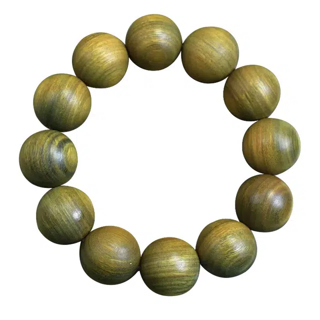 琛宬 复古国风新中式招财转运时来运转#好运 绿檀 木作手串 男款