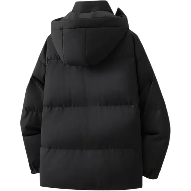 图兰朵 美式复古字母印花休闲运动宽松拼接假两件舒适百搭加厚保暖连帽外套棉服 男女同款