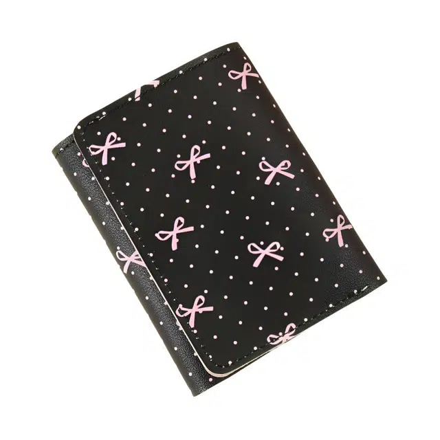 掐尖 蝴蝶小清新时尚潮流百搭 皮革拼涤纶 钱包 常规 女款 多色