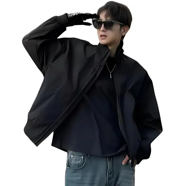 木木兔 潮牌美式高街男生穿搭长袖春秋外穿潮流百搭男士秋冬衣服国潮休闲开衫痞帅外套夹克 男女同款