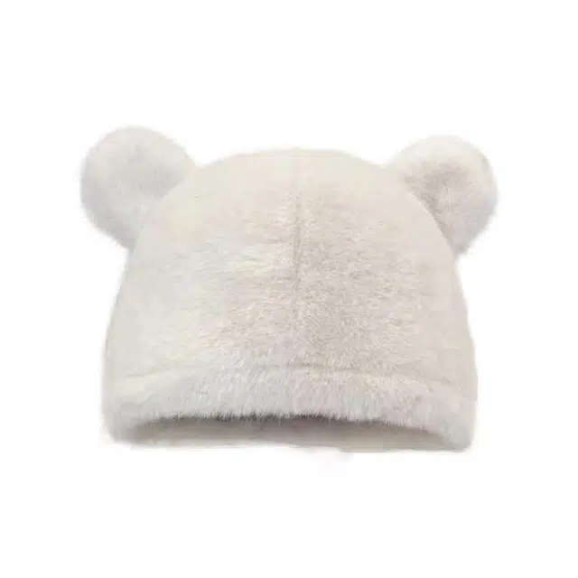 恩僾德 小熊耳朵帽子可爱毛绒显脸小时尚保暖防风护耳 涤纶 绒线帽 男女同款情侣款
