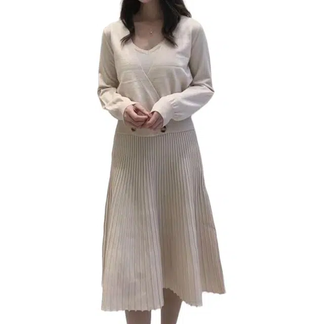 纤丝鸟 法式时尚小香风气质减龄开衫吊带裙两件套长袖连衣裙 女款