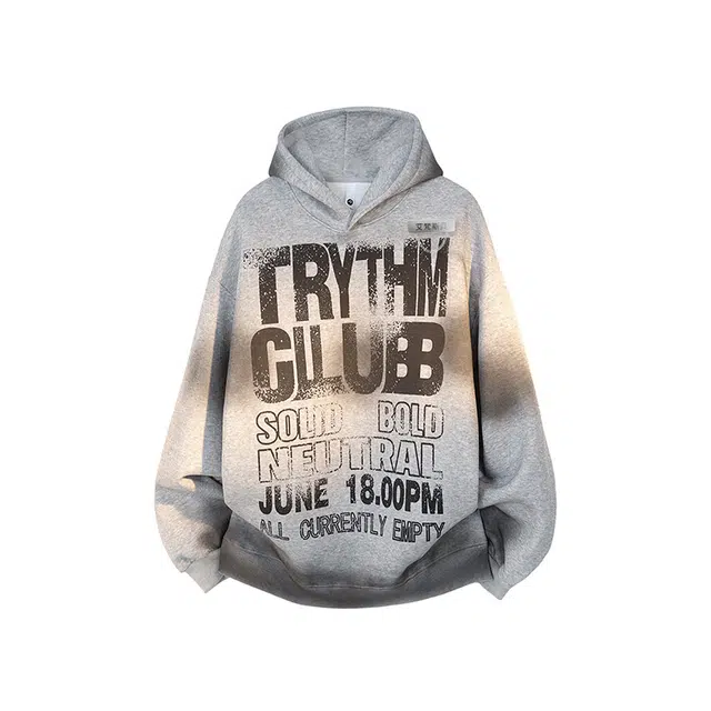 艾梵斯贝 美式风格潮流扎染字母印花小众设计无性别日常通勤百搭宽松休闲时尚高级感个性街头情侣款连帽卫衣 男女同款