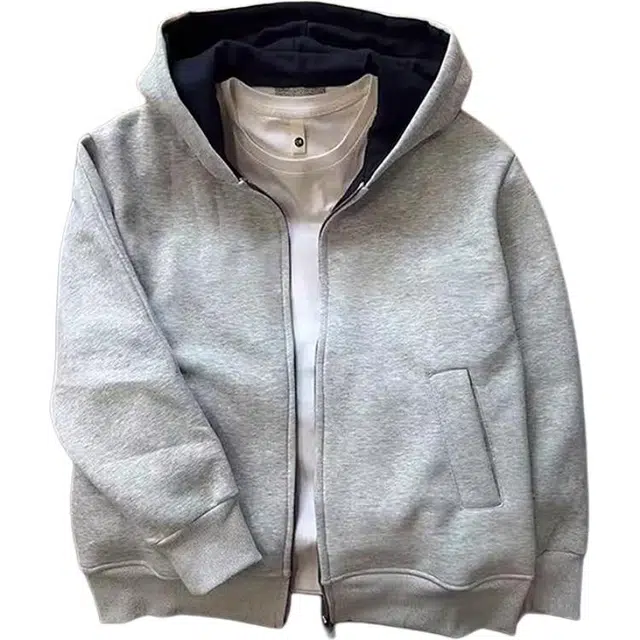 单爵 韩国复古撞色连帽上衣男秋季潮流百搭开衫卫衣夹克 男女同款