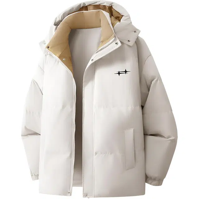 图兰朵 美式复古潮流拼接假两件舒适宽松休闲百搭保暖外套棉服 男女同款