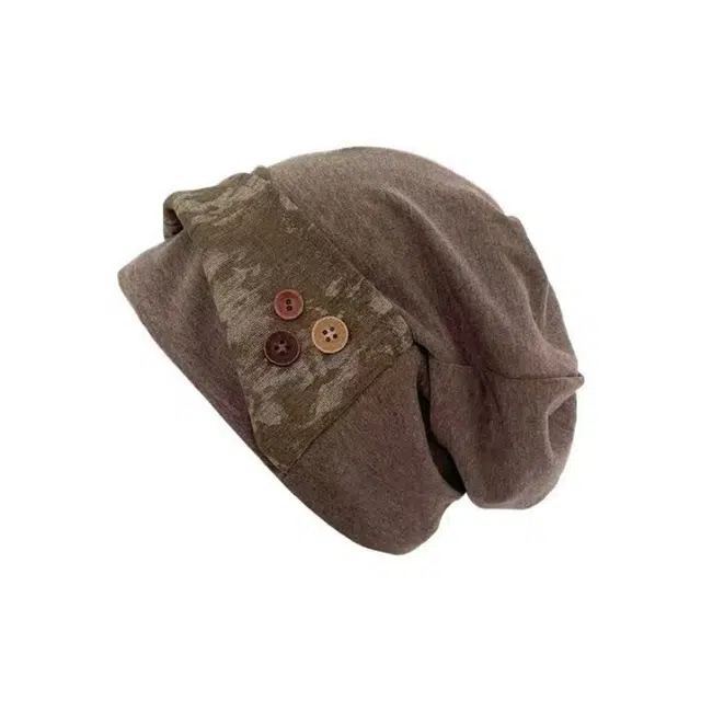 恩僾德 复古扎染废土风堆堆帽百搭套头包头显脸小包头艺术冷淡 聚酯纤维 绒线帽 男女同款情侣款