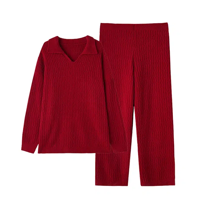 俏薇妮 舒适简约冬季款半边绒本命年结婚新婚珊瑚绒睡衣套装 男款