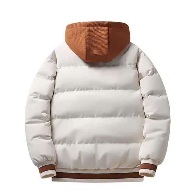 棉基因 冬季双色假两件拼接撞色连帽防寒优质棉棒球服高个子小个子日系男简约潮流美式高街工装风青少年职场通勤学院棉衣外套 男女同款