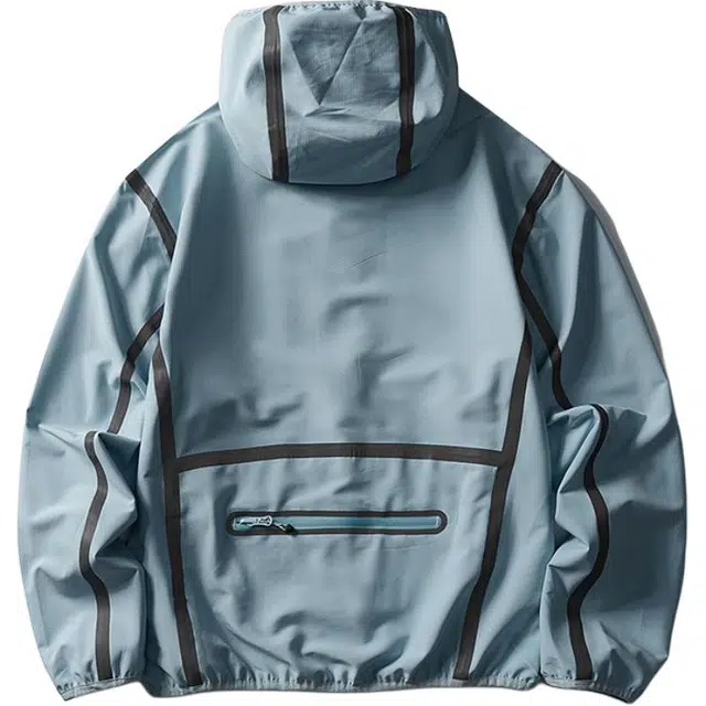 宫奴 反光条压胶可收纳连帽衣外套户外防水休闲宽松运动夹克 男女同款