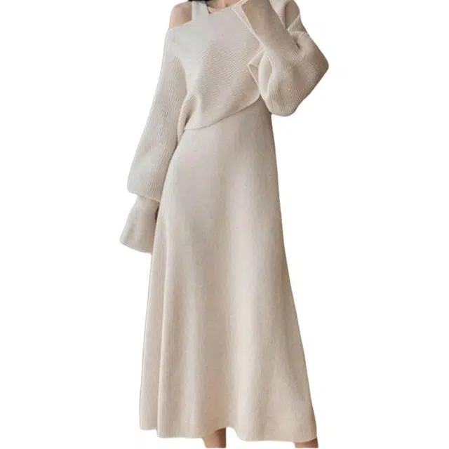 纤丝鸟 法式时尚优雅气质小香风套装温柔风通勤两件套长袖连衣裙 女款