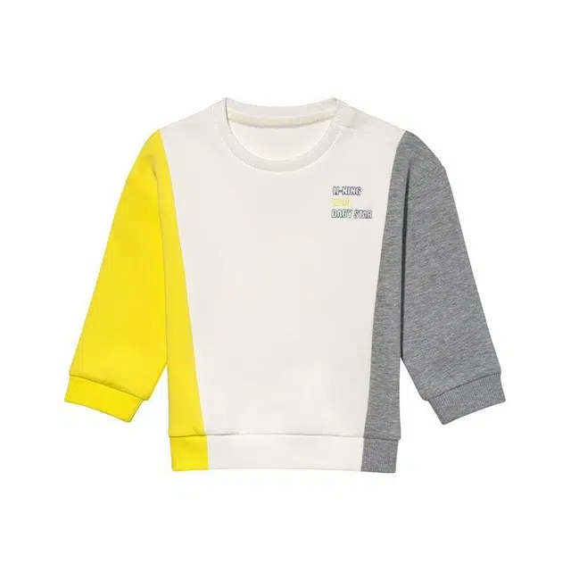 李宁儿童 童装 字母拼接圆领套头卫衣 男童女童 乳白色