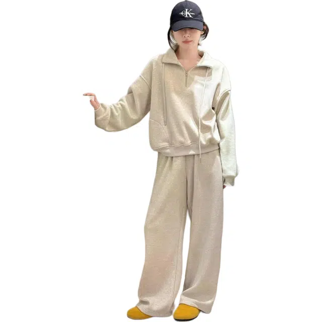 邦固依品 韩系立领女春秋学生宽松韩版时尚跑步运动休闲两件套卫衣套装 女款