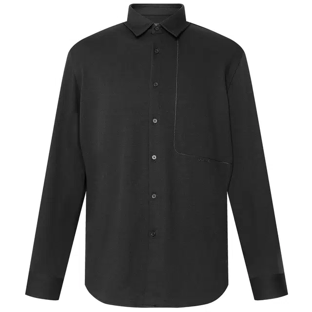 利郎 商务休闲通勤质感简约百搭尖领弹力含山羊绒保暖长袖衬衫 男款