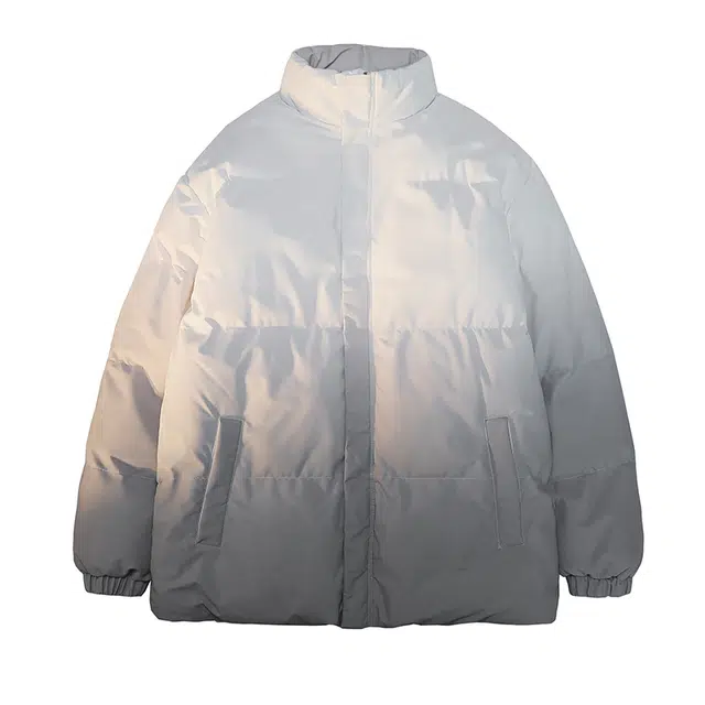 棉基因 春秋季减龄感双色渐变防寒优质棉棒球服高个子小个子日系男简约潮流美式高街工装风青少年职场通勤学院风棉衣外套 男女同款