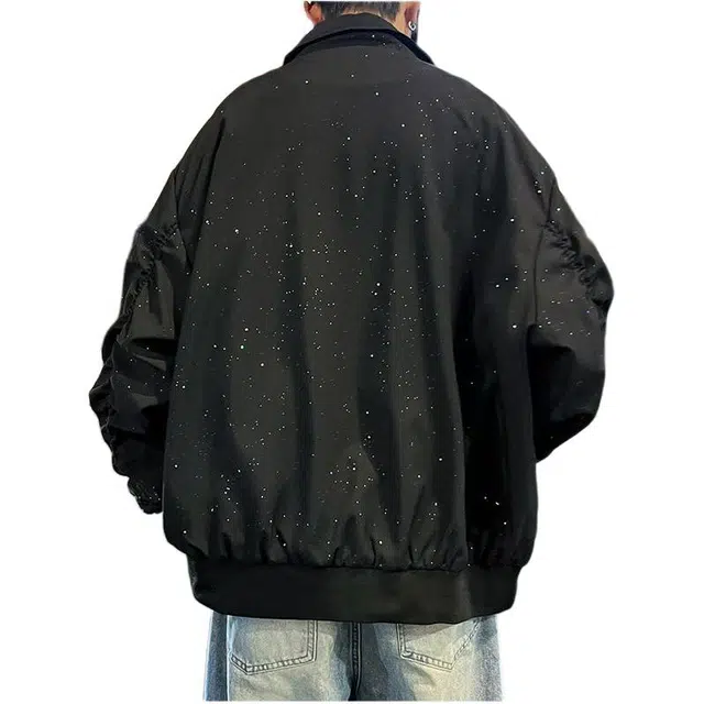 法文箱子 美式春秋满天星设计感翻领外套潮流百搭休闲夹克 男款