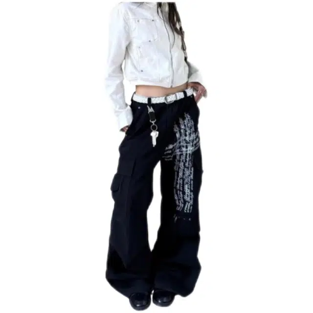 木木兔 秋季高街多口袋工装裤美式休闲复古高级感显瘦显高潮牌户外机能风裤子牛仔裤 男款