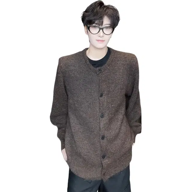 单爵 慵懒开衫上衣男款秋冬老钱风毛线衣针织衫 男女同款