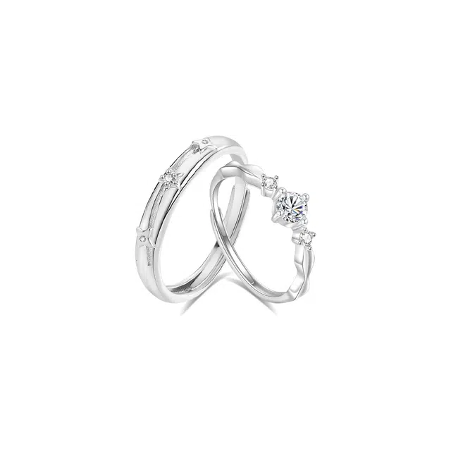 【纯银999】 凤祥囍事 老凤祥 经典精致小众设计百搭爱意满满学生日常简约轻奢闪耀甜蜜高级感开口可调节 足银 戒指 男女同款情侣款