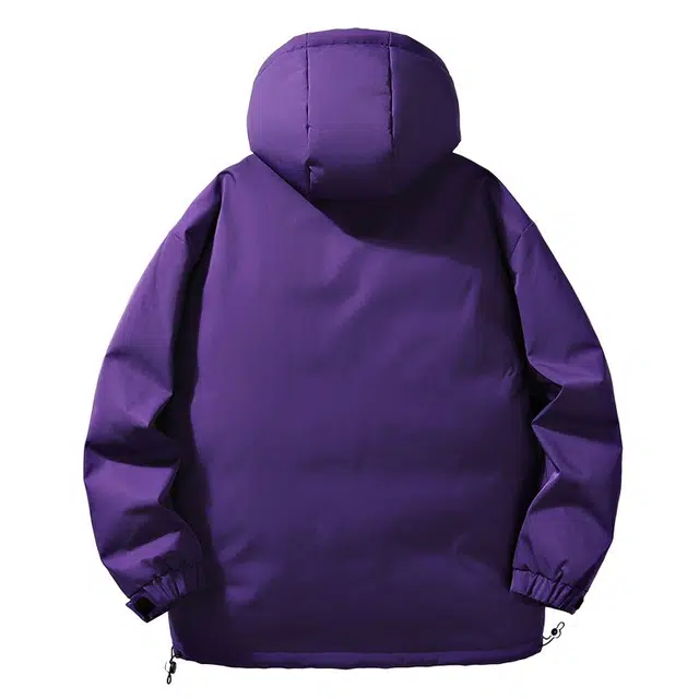 棉基因  纯色宽松连帽 冲锋衣 男女同款