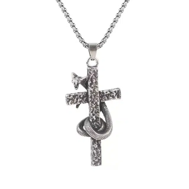 尚先生 霸气潮流高级感嘻哈风格简约设计欧美时尚做旧元素朋克风格个性复古潮流轻奢叠戴高雅 合金 项链 男女同款情侣款