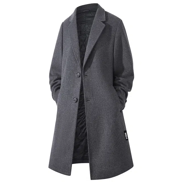 巴塞罗那足球俱乐部 韩系氛围感慵懒轻奢英伦风高级感时尚休闲宽松百搭中长款单排扣呢子翻领羊毛大衣 男女同款