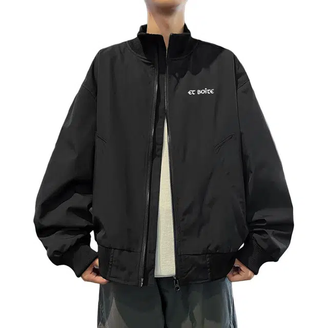 法文箱子 简约立领宽松设计感潮流百搭休闲夹克外套 男款