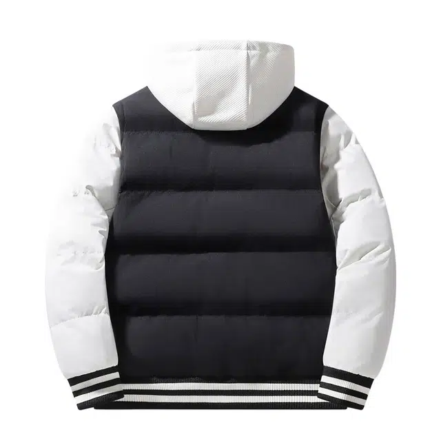 棉基因 春秋季拼接假两件飞行员夹克防寒优质棉棒球服高个子小个子日系男简约潮流美式高街工装风青少年职场通勤学院风棉衣外套 男女同款