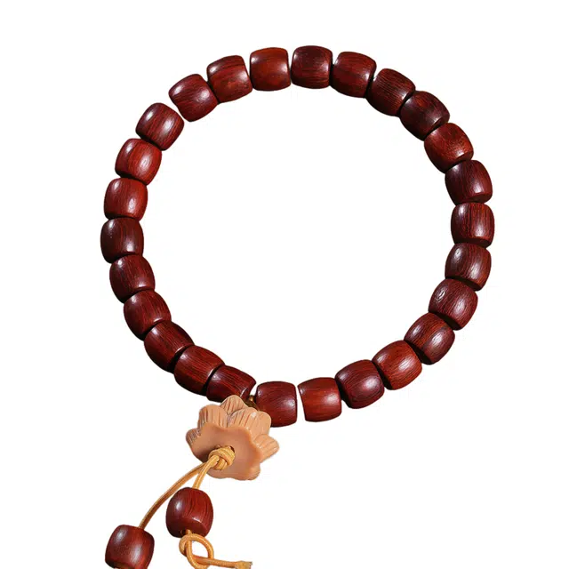 【安枕无忧】 缇克玺 品质国潮新中式直切珠文玩转运珠 招财纳福本命年珠串 血檀 木作手串 男女同款情侣款