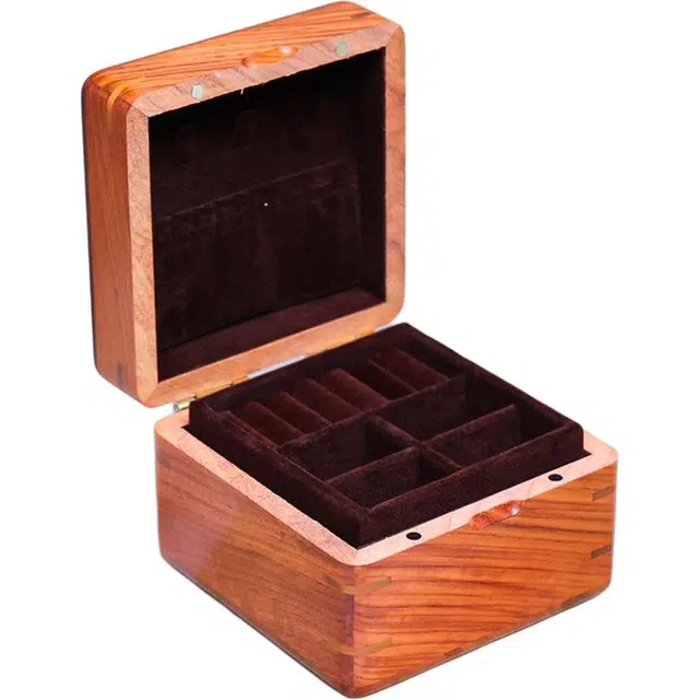 得笙陌 复古实用 缅花 木作首饰盒子 男女同款情侣款
