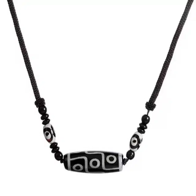 尚先生 藏式民族风个性设计小众高级感小众设计好运编织绳招财锁骨链可调节 钛钢 项链 男女同款情侣款