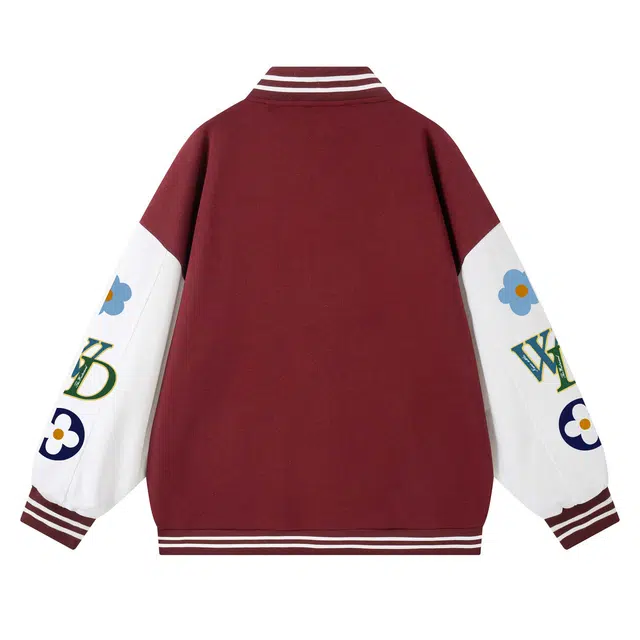 西行纪  美式高街仿毛巾绣经典拼接飞行员夹克外套百搭复古先锋少年棒球服 男女同款