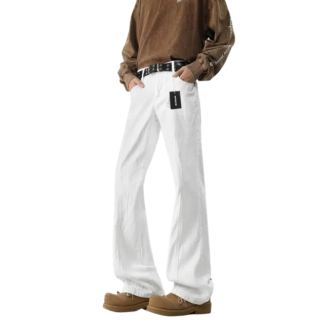 左岸 秋季美式高街潮牌裤子男微喇长裤柔软舒适休闲裤牛仔裤 男款