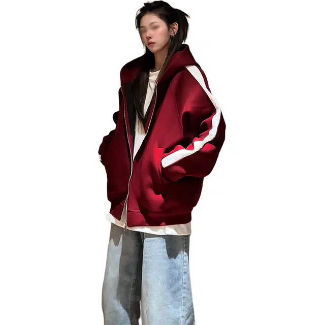 单爵 美式拉链开衫上衣男款秋冬穿搭高级感连帽卫衣夹克 男女同款