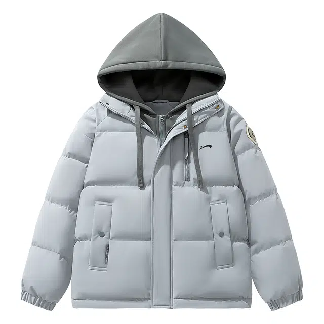 贵人鸟 生活系列 假两件连帽防风舒适保暖宽松休闲加厚工装棉服外套 男女同款