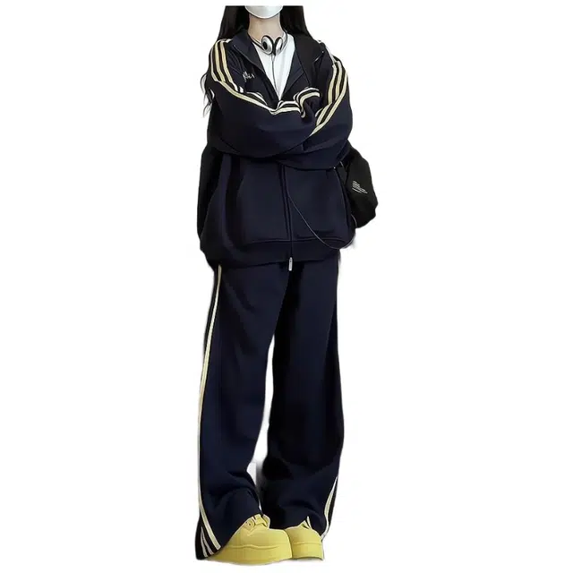 邦固依品 复古学院风女春秋时尚宽松韩版学生卫衣两件套休闲套装 女款